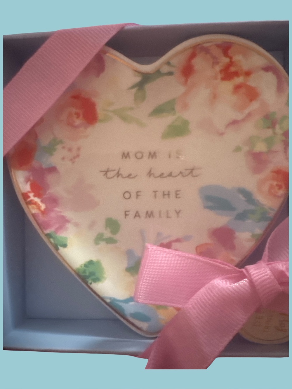 Floral Heart Trinket Dish - Pink